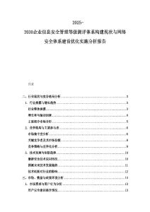 2025-2030企业信息安全管理等级测评体系构建现状与网络安全体系建设优化实施分析报告