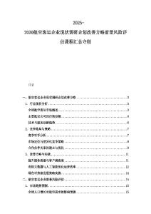 2025-2030航空客运企业现状调研企划改善方略前景风险评估课程汇总守则