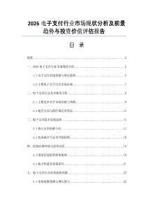 2026電子支付行業市場現狀分析及前景趨勢與投資價值評估報告