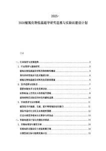 2025-2030铍氢化物低温超导研究进展与实验站建设计划