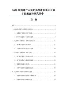 2026氢能源产业链布局分析及基础设施与政策支持研究报告