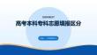 高考本科專科志愿填報區分