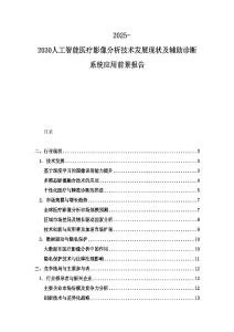 2025-2030人工智能醫(yī)療影像分析技術發(fā)展現(xiàn)狀及輔助診斷系統(tǒng)應用前景報告