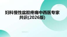 妇科慢性盆腔疼痛中西医专家共识(2026版)