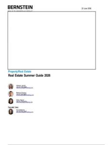 伯恩斯坦_2026年房地產夏季指南 Property Real Estate：Real Estate Summer Guide 2026-260622