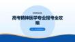 高考精神医学专业报考全攻略