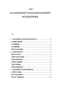 2025-2030马来西亚高科技产业协会创业投资市场分析研究报告及投资评估规划