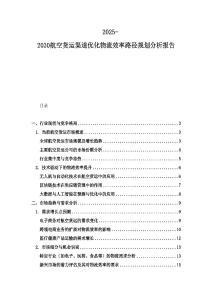 2025-2030航空貨運渠道優化物流效率路徑規劃分析報告