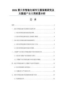 2026重庆市智能化城市发展策略研究及大数据产业应用前景分析
