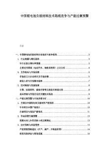 中國鋰電池負極材料技術路線競爭與產能過剩預警