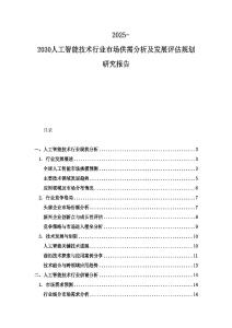 2025-2030人工智能技術(shù)行業(yè)市場(chǎng)供需分析及發(fā)展評(píng)估規(guī)劃研究報(bào)告