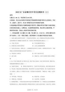 2025年广东省肇庆市中考三模历史试题（含答案）