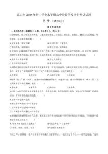 2026年四川省凉山州中考历史试卷（含答案及解析）