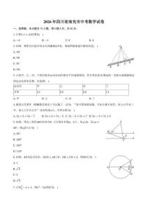 2026年四川省南充市中考数学试卷（含答案）
