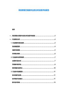 項目管理方案操作業務分析進度評估報告