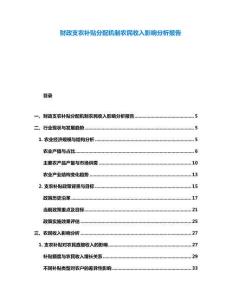 财政支农补贴分配机制农民收入影响分析报告