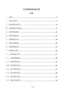公司預(yù)算審核控制方案