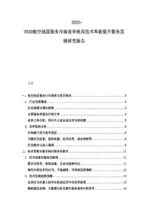 2025-2030航空地面服务市场竞争格局技术革新提升服务发展研究报告