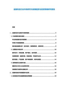 金融科技行业市场研究与发展趋势与投资策略研究报告