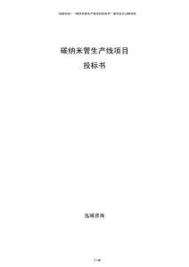 碳纳米管生产线项目投标书