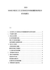 2025-2030紅木家具工藝工匠傳承藝術市場收藏價值評估分析討論報告