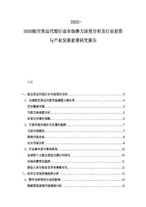 2025-2030航空货运代理行业市场潜力深度分析及行业投资与产业发展前景研究报告