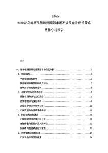 2025-2030青岛啤酒品牌运营国际市场不规范竞争营销策略品牌分析报告