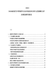 2025-2030南美汽车零部件行业市场竞争分析与发展潜力评估规划研究报告