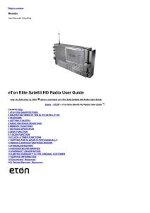 伊頓精英Satellit收音機使用說明書