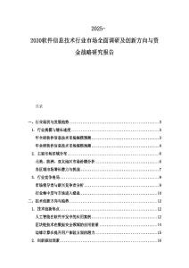 2025-2030软件信息技术行业市场全面调研及创新方向与资金战略研究报告