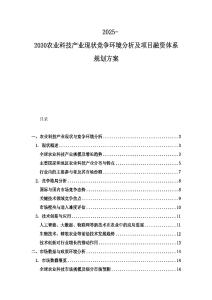 2025-2030農業科技產業現狀競爭環境分析及項目融資體系規劃方案