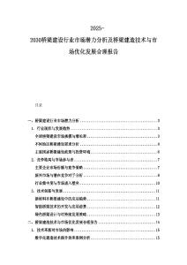 2025-2030橋梁建設(shè)行業(yè)市場(chǎng)潛力分析及橋梁建造技術(shù)與市場(chǎng)優(yōu)化發(fā)展合理報(bào)告