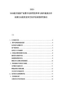 2025-2030航空旅游产业数字化转型变革率与海外航线合作拓展行业投资竞争空间评估深度研究报告