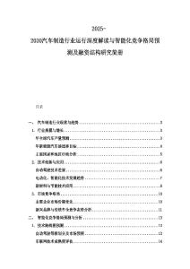 2025-2030汽车制造行业运行深度解读与智能化竞争格局预测及融资结构研究简册