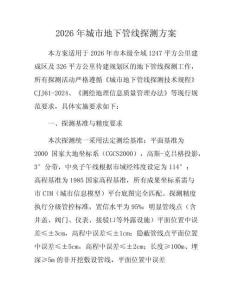 2026年城市地下管線探測方案
