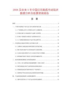 2026及未来5年中国印花鞋底市场现状数据分析及前景预测报告