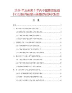 2026年及未來5年內中國影音壓縮卡行業投資前景及策略咨詢研究報告