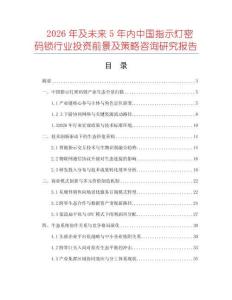2026年及未来5年内中国指示灯密码锁行业投资前景及策略咨询研究报告