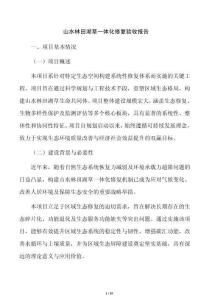 山水林田湖草一體化修復驗收報告