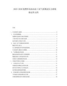 2025-2030氢燃料电池动态工况气密测试压力曲线稳定性文档