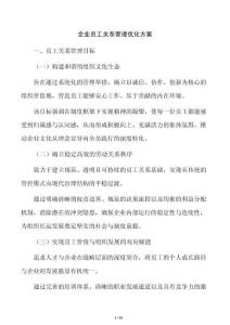 企业员工关系管理优化方案