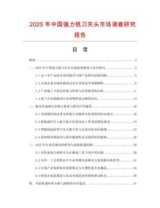 2025年中国强力铣刀夹头市场调查研究报告