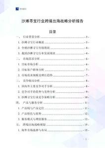 沙滩寻宝行业跨境出海战略分析报告