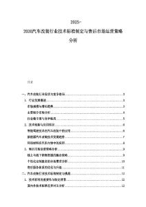2025-2030汽車改裝行業(yè)技術標準制定與售后市場運營策略分析
