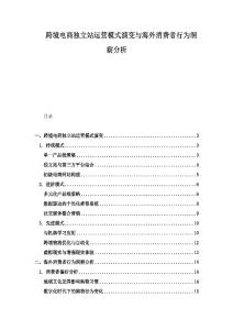 跨境电商独立站运营模式演变与海外消费者行为洞察分析