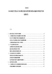 2025-2030航空貨運(yùn)行業(yè)需求波動(dòng)供需匹配運(yùn)輸效率提升規(guī)劃報(bào)告