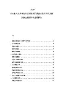 2025-2030秋風送爽智能家居制造現階段需求供應調研及投資資金規劃評估分析報告