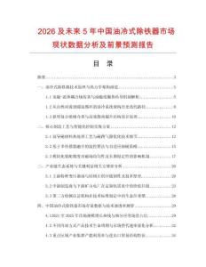 2026及未來5年中國油冷式除鐵器市場現狀數據分析及前景預測報告