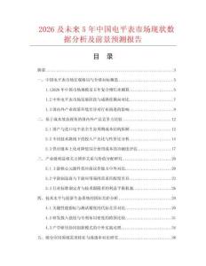 2026及未來5年中國電平表市場現狀數據分析及前景預測報告