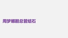 周梦娜胆总管结石PPT课件